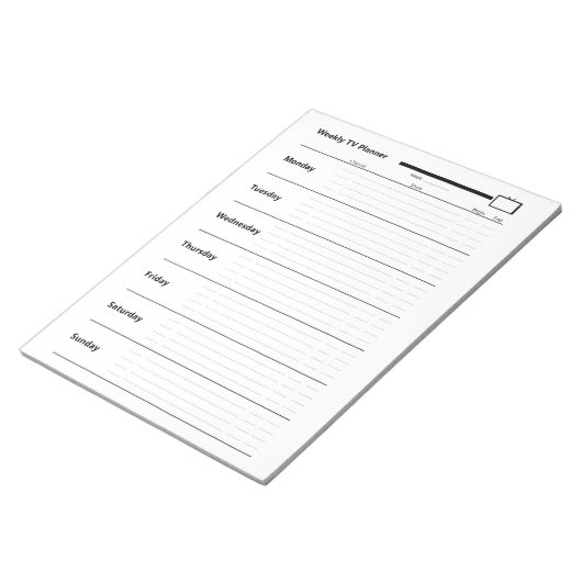 Wochenfernsehplaner Notizblock (angewinkelt)