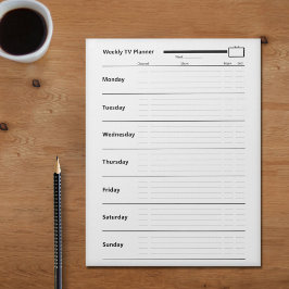 Wochenfernsehplaner Notizblock