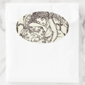 WOCHENGARDIANISCHER ANGEL-FRIEDHOF-STICKERS OVALER AUFKLEBER (Tasche)