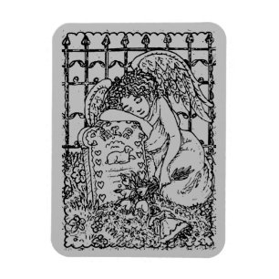 WOCHENGARDISCHE ANGEL, FRIEDHOF MOURNING BEILEID MAGNET