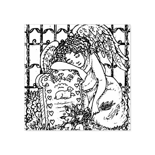 WOCHENGARDISCHE ANGEL, FRIEDHOF RUBBER BRIEFMARKE GUMMISTEMPEL (Prägung)