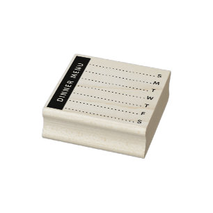 Wochenkarte oder Zeitplan Planer Wood Briefmarke Gummistempel