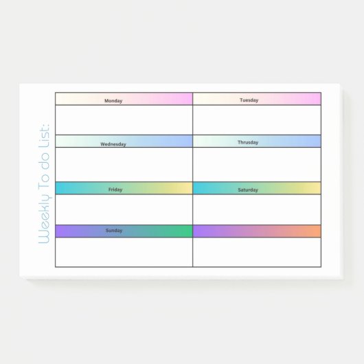 WOCHENLISTE POST-IT KLEBEZETTEL (Vorderseite)