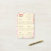 WOCHENLISTE: POST-IT KLEBEZETTEL (Auf Schreibtisch)