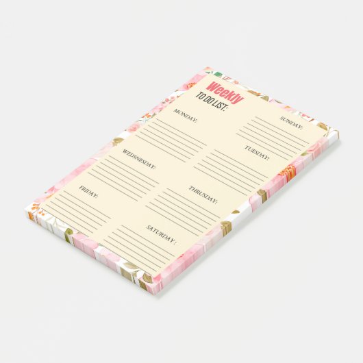 WOCHENLISTE: POST-IT KLEBEZETTEL (angewinkelt)