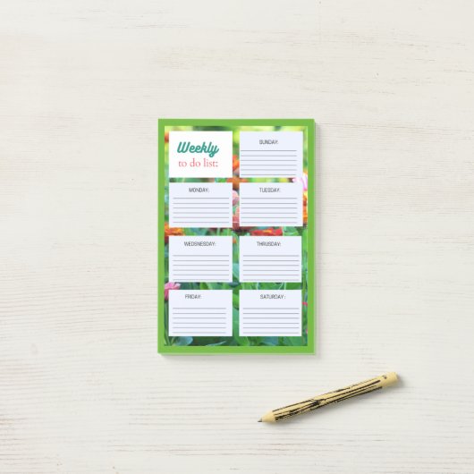 WOCHENLISTE: POST-IT KLEBEZETTEL (Auf Schreibtisch)