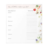 Wochenmagazin mit Lebensmittelliste Notizblock (Vorderseite)