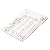 Wochenmagazin mit Lebensmittelliste Notizblock (angewinkelt)