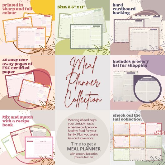 Wochenmahlplaner Herbstüberschneidung Notizblock