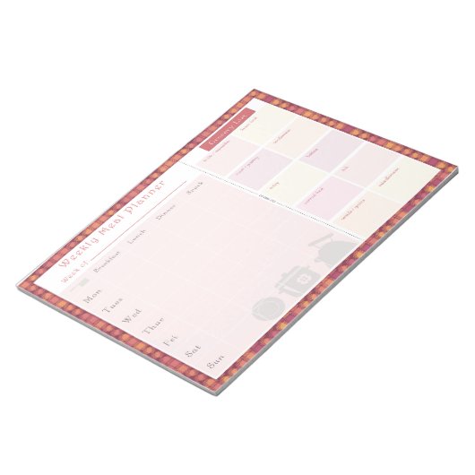 Wochenmahlplaner Herbstüberschneidung Notizblock (angewinkelt)
