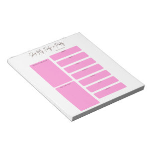 WOCHENMAHLPLANER IN PINK-DESIGN NOTIZBLOCK