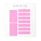 WOCHENMAHLPLANER IN PINK-DESIGN NOTIZBLOCK (Vorderseite)