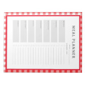 Wochenmahlplaner Red Gingham Border Notizblock (Vorderseite)