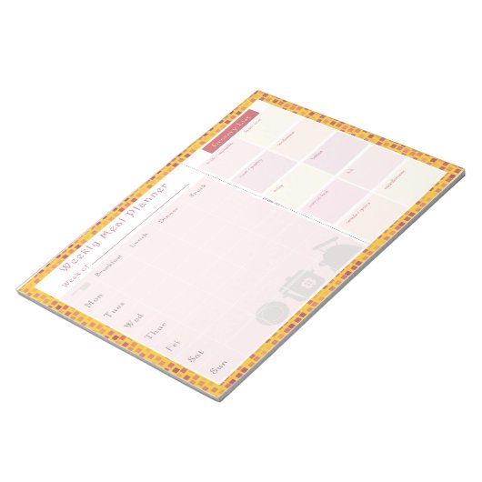 Wochenmahlplaner Sommerplatz Notizblock (angewinkelt)