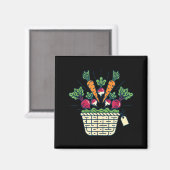 Wochenmarkt Gemüsekorb Karotten Rüben Magnet (Vorderseite/Rückseite)