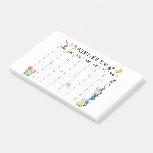 Wochenmehlplan Post-it Klebezettel (angewinkelt)