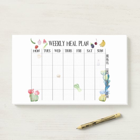 Wochenmehlplan Post-it Klebezettel (Auf Schreibtisch)