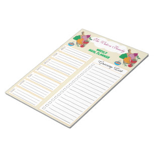 Wochenmehlplaner   Lebensmittelliste Notepad Notizblock