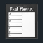 Wochenmehlplaner Notizblock<br><div class="desc">Personalisierter wöchentlicher Familienmahlplaner. Erstellen Sie einen individuellen wöchentlichen Abendplaner für Ihre Familienküche. Platz zum Schreiben von Essensplänen für jeden Wochentag. Fügen Sie auch Lebensmittel und mehr zu den Einkaufslisten Veranstalter. Modernstes Schwarz-Weiß-Design und hübsche Kalligraphie-Skripte.</div>