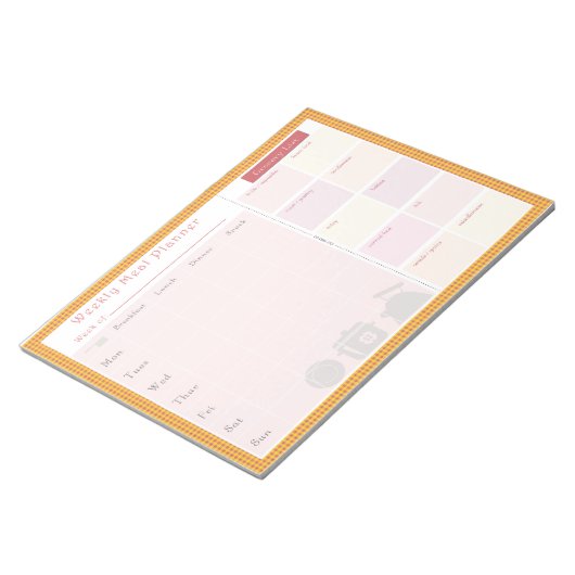 Wochenmehlplaner Sommer geprüft Notizblock (angewinkelt)