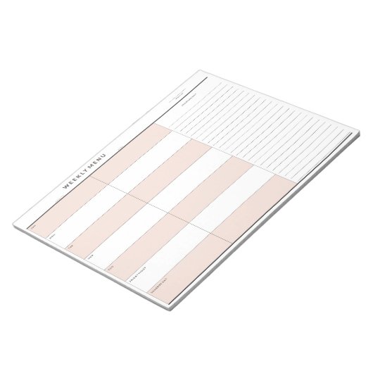 Wochenmenüplaner Notizblock (angewinkelt)