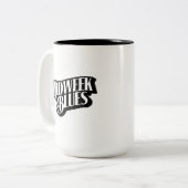 Wochenmitte-Blueslogo 15 Unze Zwei-Ton Tasse (Vorderseite Links)