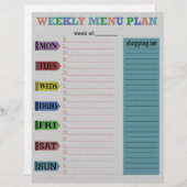 Wochenplan (Vorne/Hinten)