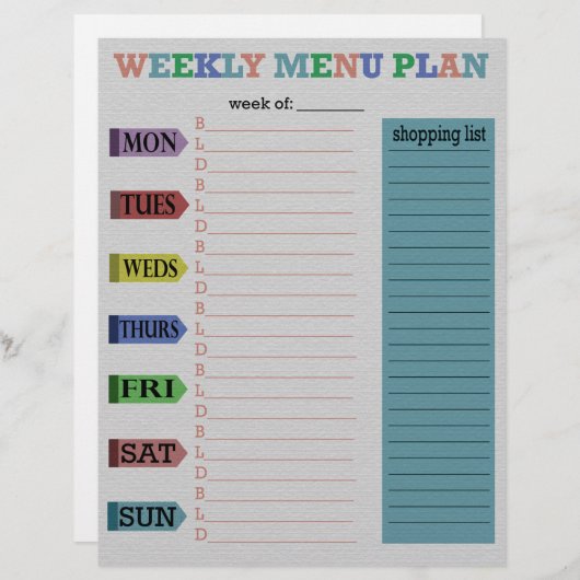 Wochenplan (Vorne/Hinten)