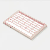 Wochenplan der Girly Pink Stars Post-it Klebezettel (angewinkelt)