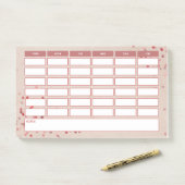 Wochenplan der Girly Pink Stars Post-it Klebezettel (Auf Schreibtisch)