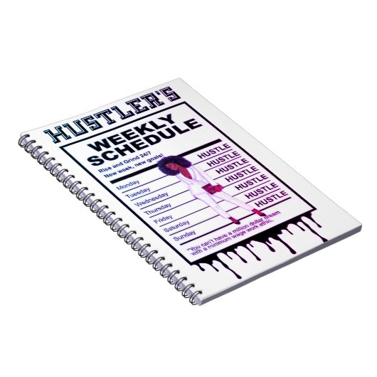 Wochenplan des Hustlers Notizblock (Rechte Seite)