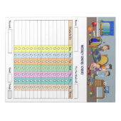 Wochenplan für Kinderpflichten Notizblock (Vorderseite)