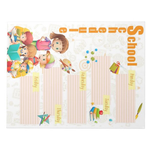 Wochenplan Notepad Notizblock (Vorderseite)