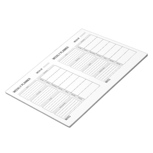 Wochenplan Notepad Notizblock (angewinkelt)