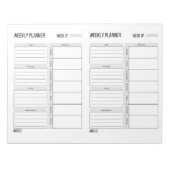 Wochenplan Notepad Notizblock (Vorderseite)