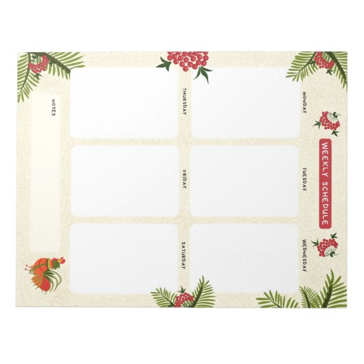 Wochenplan Notizblock (Vorderseite)