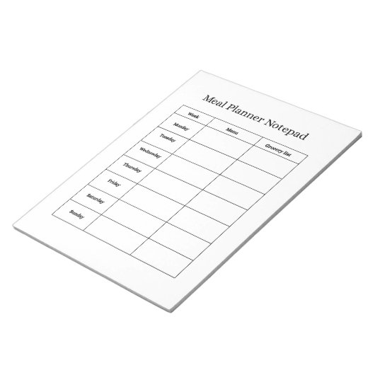 Wochenplan Notizblock für Mahlzeiten (angewinkelt)