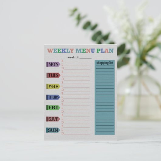 Wochenplan Postkarte (Stehend Vorderseite)