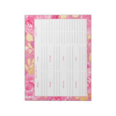 Wochenplan und Lebensmittelgeschäft - Rosa Blumens Notizblock (Rotiert)