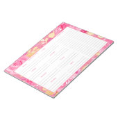 Wochenplan und Lebensmittelgeschäft - Rosa Blumens Notizblock (angewinkelt)