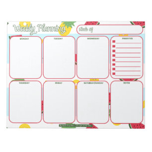 Wochenplaner Ananas Watermelon Pattern Notizblock