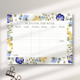 Wochenplaner, die Wildblume abreißen Notizblock