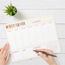 Wochenplaner Farbiger Text Notepad