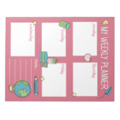 Wochenplaner für Kinder Rosa Notizblock (Vorderseite)