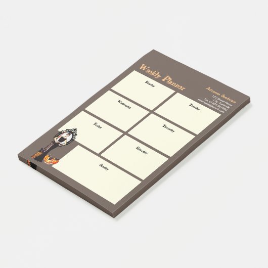 Wochenplaner Halloween Classic Hexenkleid Post-it Klebezettel (angewinkelt)