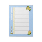 Wochenplaner mit Blume Notizblock (Rotiert)