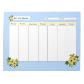 Wochenplaner mit Blume Notizblock (Vorderseite)