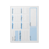 Wochenplaner mit Dankbarkeit Blue Notepad Notizblock (Rotiert)