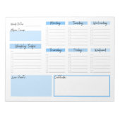 Wochenplaner mit Dankbarkeit Blue Notepad Notizblock (Vorderseite)