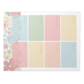 Wochenplaner mit Folkloreblütenblättern Notizblock (Vorderseite)